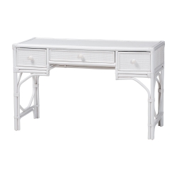 bali & pari Arben Natural Rattan Writing Desk with Three Drawers